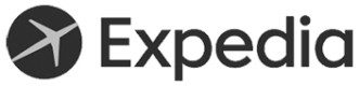 Logo Expedia bianco e nero